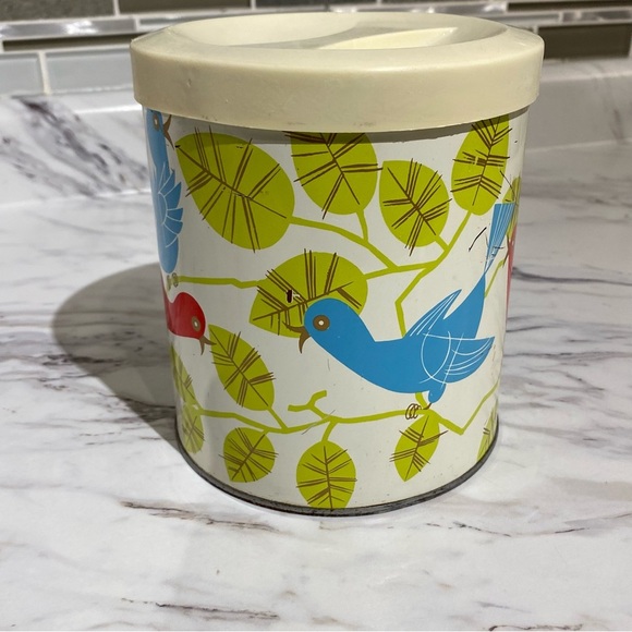 Vintage Procter & Gamble tin canister bird design kitschy retro MCM - Picture 4 of 11
